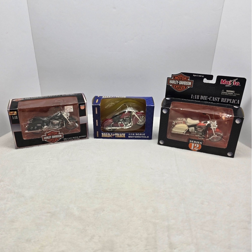 Maisto Harley Davidson Indian Motorcycle Diecast 1:18 Scale Replica Lot of 3 NIB